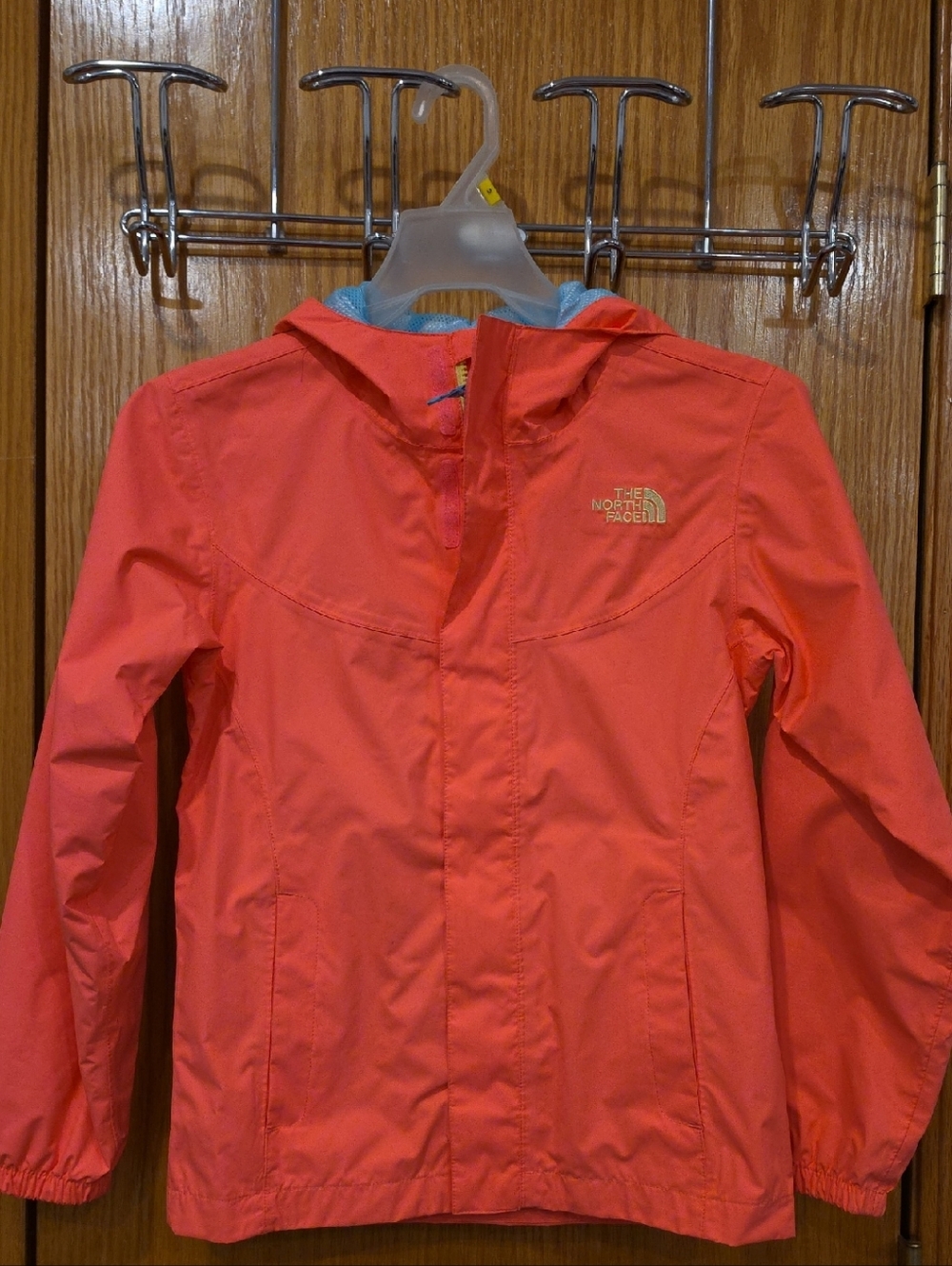The North Face Coral-Red Hooded Shell Jacket